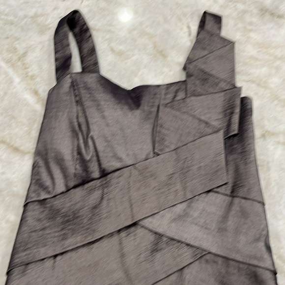 Jessica McClintock | Grey Metallic Bodycon Dress | Size 4‎ - Picture 6 of 14